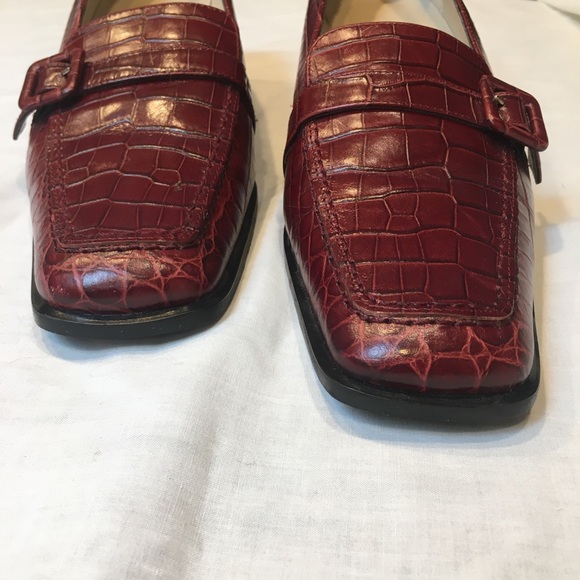 NWOT Talbots Brick Red Leather Loafers Size 7N - Picture 4 of 8